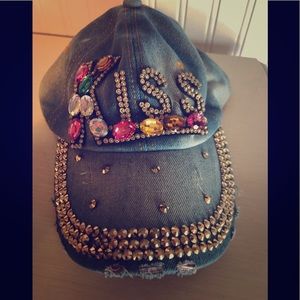 Studded jean hat